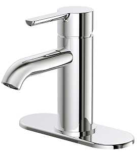 Boston Harbor FS6A0128CP Lavatory Faucet, 1.2 gpm, 1-Faucet Handle, 1 or 3-Faucet Hole, Metal/Plastics, Chrome