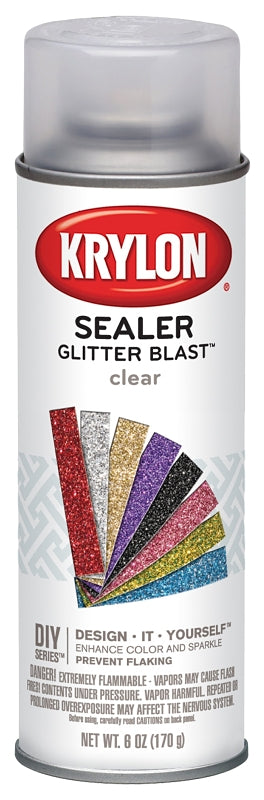 Krylon K03800000 Craft Spray Paint, Glitter, Clear, 6 oz, Can