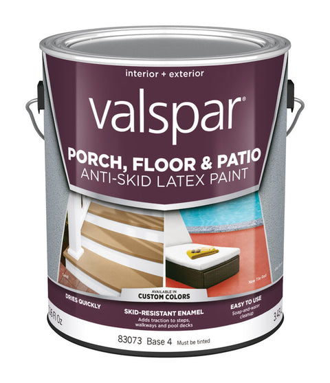 Valspar Anti-Skid Interior/Exterior Latex Porch & Floor Paint Tintable Flat 1 gal. Base 4