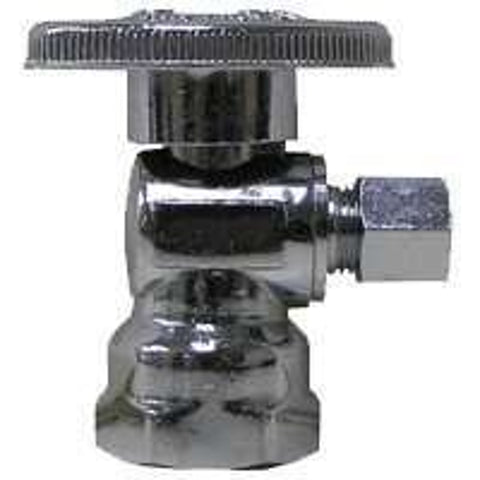 Plumb Pak PP20046LF Shut-Off Valve, 1/2 x 1/4 in Connection, FIP x Compression, Quarter-Turn Actuator, Brass Body