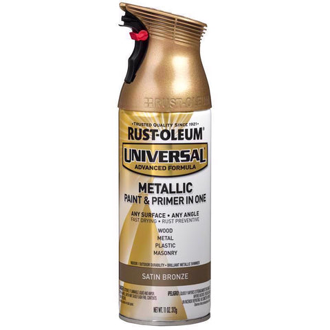 Rust-Oleum Universal Metallic Satin Bronze Metallic Spray Paint 11 oz, Pack of 6