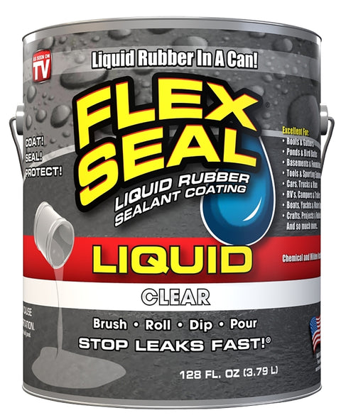 Flex Seal LFSCLRR01 Rubberized Coating, Clear, 1 gal, Can