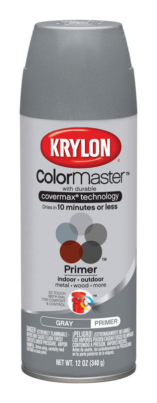 Krylon ColorMaster Interior and Exterior Primer 12 oz. Grey Smooth