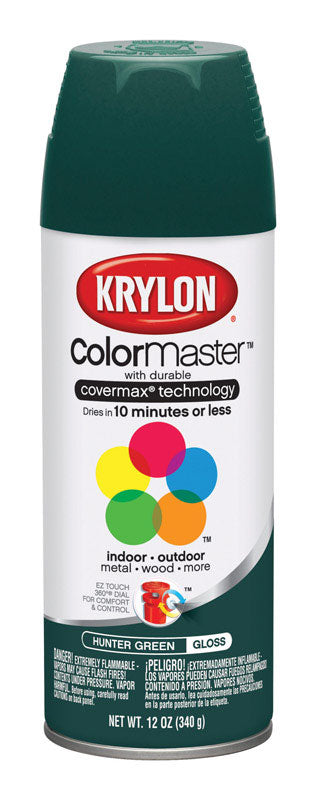 Krylon ColorMaster Hunter Green Gloss Spray Paint 12 oz.