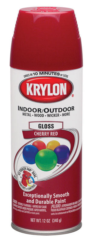 Krylon Cherry Red Gloss Smooth and Durable Paint Spray 12 oz.