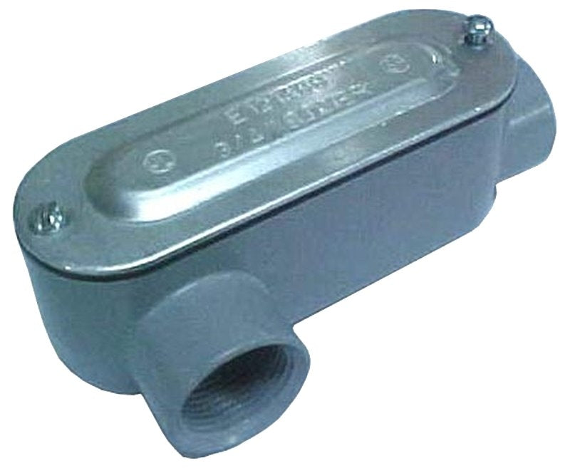 Conduit Shell BWF 102-CGV Conduit Body, 2 -Hub, 1 in Hub, Threaded, Aluminum, Gray ...