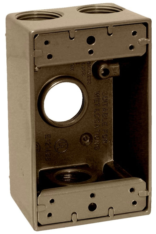 Teddico/Bwf 1504AB-1 Outlet Box, 1-Gang, 4-Knockout, 4-1/2 in, Metal ...