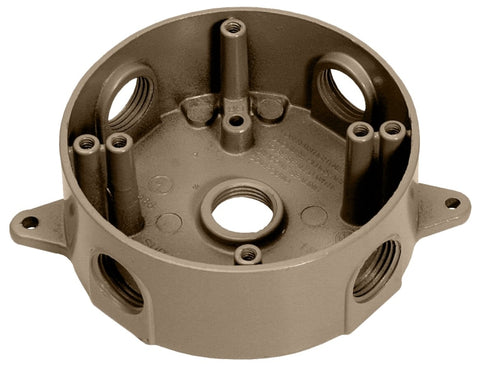 Teddico/Bwf 3505AB-1 Outlet Box, 5-Knockout, 5-1/2 in, Metal, Bronze, Powder-Coated