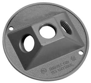 BWF 933-1 Cover, Lampholder, 4-1/2 in Dia, Round, Metal, Gray, 6/CD