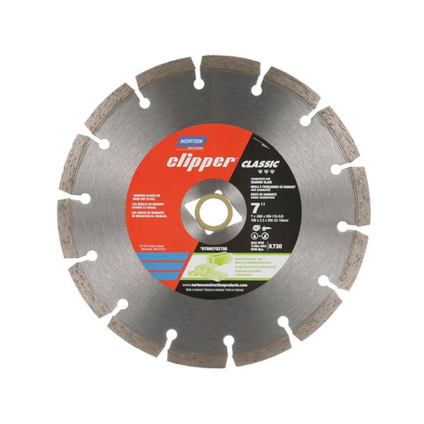 Norton Clipper Classic 07660702786 General-Purpose Dry Segmented Portable Blade, 1.376 in L, 7 in W, Diamond