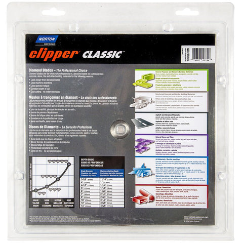 Norton Clipper Classic 07660702784 Wet Continuous Rim Tile Blade, 10 in W, Diamond