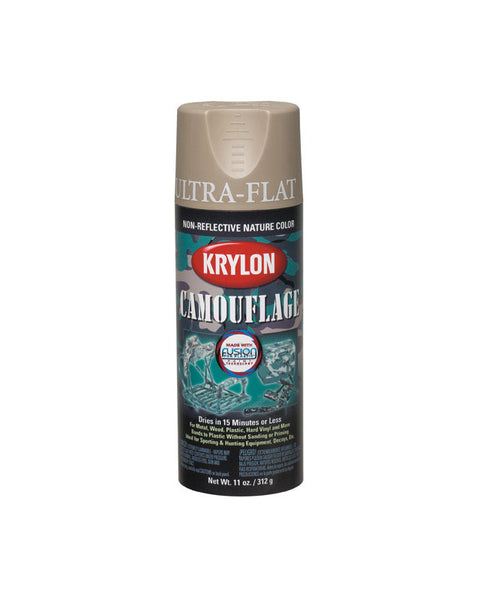 Krylon Non-Reflective Nature Color Khaki Ultra Flat Camouflage Paint Spray 11 oz.