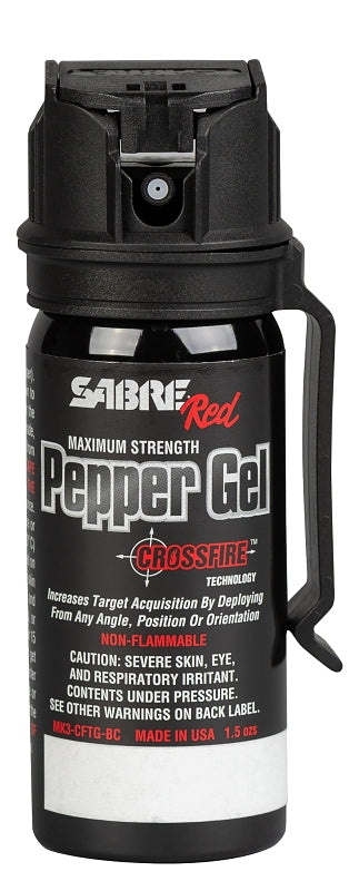 Sabre MK3-CFTG-BC Pepper Gel with Belt Clip, 1.8 oz, Black