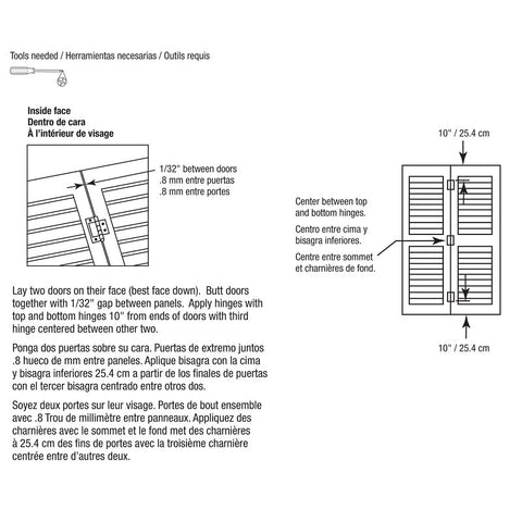 Prime-Line N 6656 Door Hinge, 1-7/16 in H Door Leaf, 3 in H Frame Leaf, 1 in W Frame Leaf, 3-3/4 in L x 3-3/4 in W