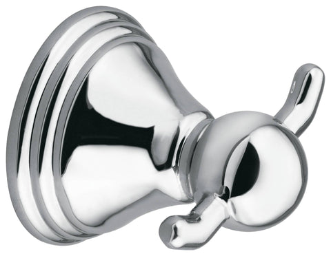 Moen Preston Series DN8403CH Robe Hook, 30 lb, 2 -Hook, Zinc, Chrome-Plated, Screw