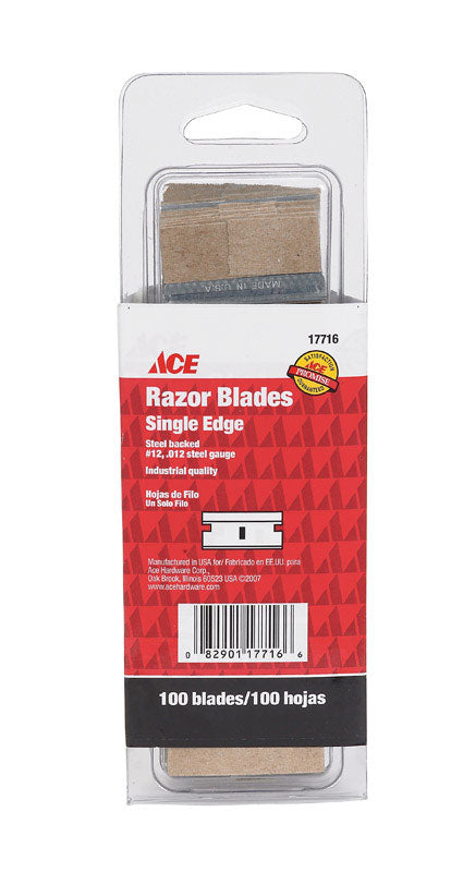 12 Razor Blades Ace Steel Single Edge #12 Razor Blade 100 pk – Shell Lumber and Hardware