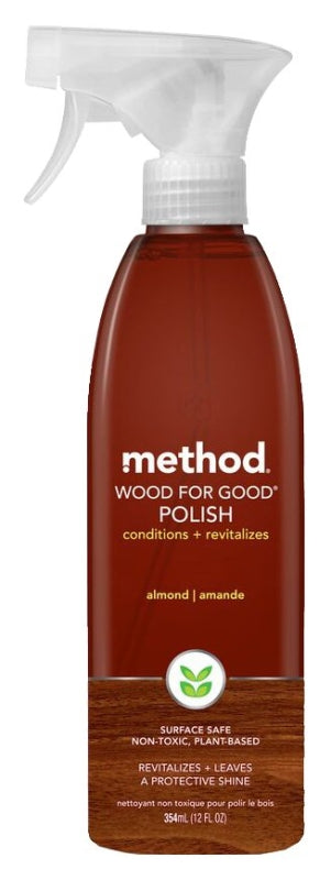 method Wood for Good 86 Polish, 12 oz, Translucent Amber, Liquid, Almond