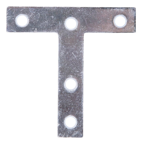 ProSource 22529ZCL T-Plate, 3 in L, 3 in W, 2 mm Thick, Steel, Zinc, Pack of 20