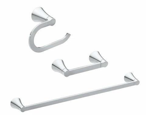Moen Mikah Series Y0733CH Bathroom Hardware Set, Zinc, Matte Black, 3-Piece