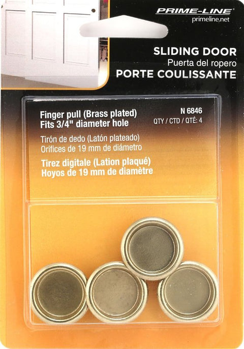 Prime-Line N 6846 Door Pull, 3/4 in Dia, 5/16 in D, Steel, Brass