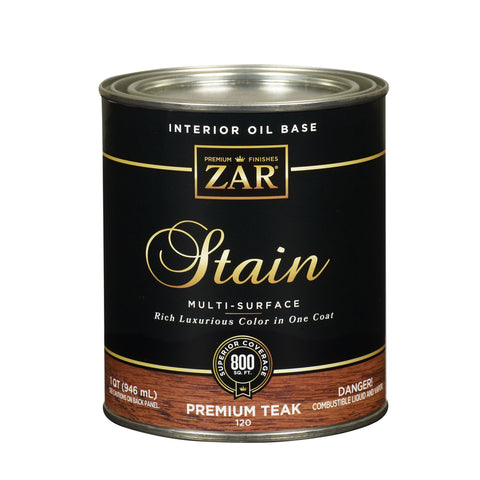 ZAR Semi-Transparent Oil-Based Wood Stain Teak Natural Tintable 1 qt.