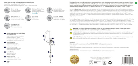Boston Harbor FP4AF227CP Contemporary Pull-Down Kitchen Faucet, 1.8 gpm, 1 -Faucet Handle, 1 or 3 Hole -Faucet Hole