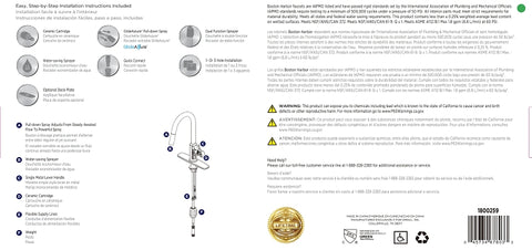 Boston Harbor FP4AF227NP Contemporary Pull-Down Kitchen Faucet, 1.8 gpm, 1 -Faucet Handle, 1 or 3 Hole -Faucet Hole