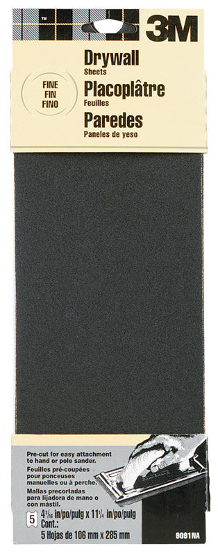 3M Silicon Carbide Sandpaper 11-1/4 in. L 150 Grit Fine 5 pk