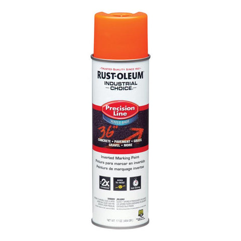 Rust-Oleum Industrial Choice Fluorescent Orange Inverted Marking Paint 17 oz, Pack of 6