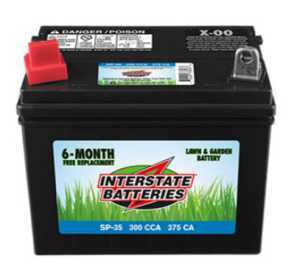 Interstate Batteries SP-35 Lawn and Garden Battery, Lead-Acid, 7-3/4 x 5-3/16 x 7-1/4 in