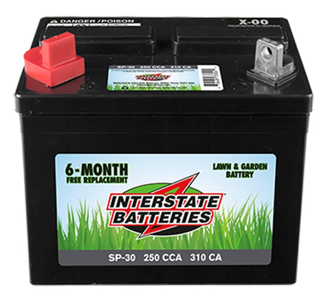 Interstate Batteries SP-30R Lawn and Garden Battery, Lead-Acid, 7-3/4 x 5-3/16 in