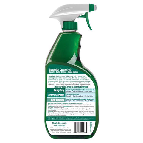 Simple Green 2710001213033 Concentrated All-Purpose Cleaner, 32 oz Bottle, Liquid, Green
