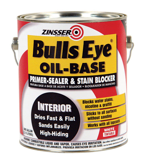 Zinsser 03541 Primer Sealer and Stain Killer, Flat, White, 1 gal, Pack of 4