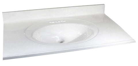 Foremost WW-2249 Vanity Top, 49 in OAL, 22 in OAW, Marble, White, Countertop Edge