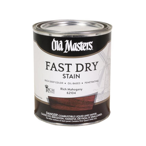 Old Masters 62104 Fast Dry Stain, Rich Mahogany, Liquid, 1 qt