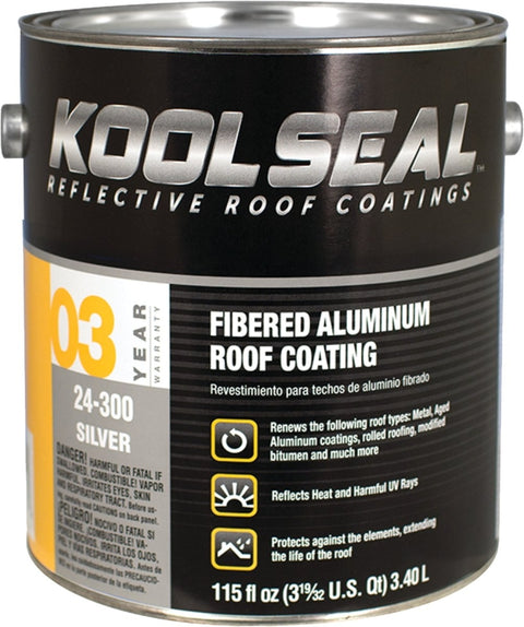Kool Seal KS0024300-16 Roof Coating, Silver, 1 gal Pail, Pack of 4