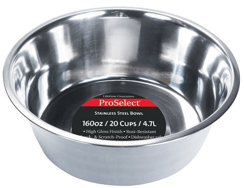 ProSelect ZW150 98/56670 Pet Feeding Dish, 5 qt Volume, Stainless Steel