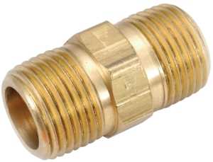 Anderson Metals 756122-04 Pipe Nipple, 1/4 in, MPT, Brass, 1 in L, Pack of 10