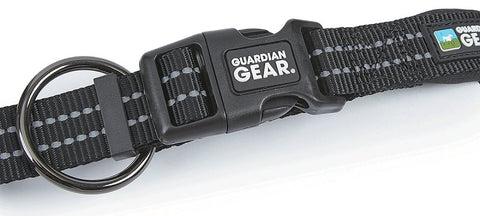 Guardian Gear ZA0006 12 30 Dog Collar, O-Ring Link, 12 to 30 in L Collar, Nylon, Jet Black