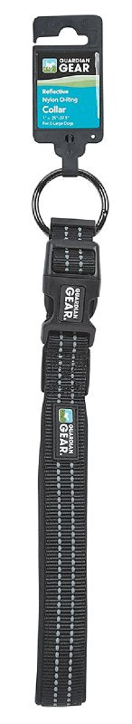 Guardian Gear ZA0006 16 30 Dog Collar, O-Ring Link, 16 to 30 in L Collar, Nylon, Jet Black