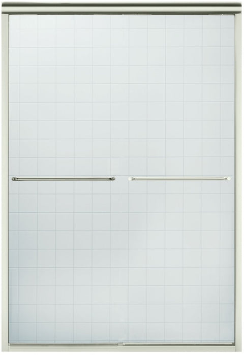 Sterling Finesse Series 5475-48N-G05 Shower Door, Nickel Frame, Clear Glass, Tempered Glass, Frameless Frame