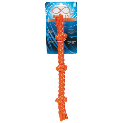 Infinity ZD2056 69 Dog Toy, 3-Knot Rope, TPR, Orange