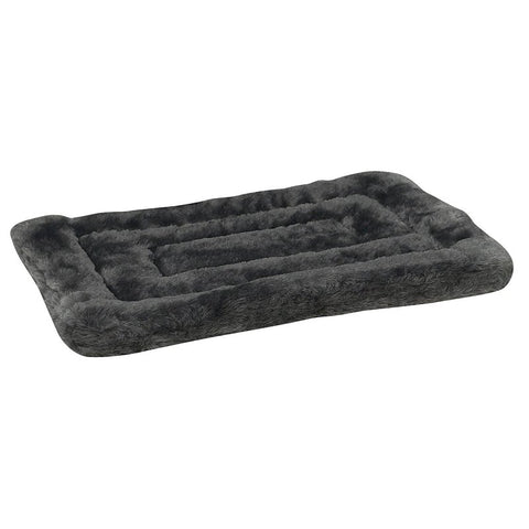 Slumber Pet ZW941 23 16 Plush Dog Mat, 23 in L, 16 in W, Plush Fur/Polyfiber Cover, Gray
