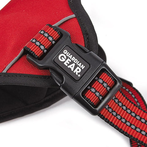 Guardian Gear ZA0031 10 83 Reflective Harness, 12 to 20 in, Fastening Method: O-Ring Strap, Nylon Harness, True Red