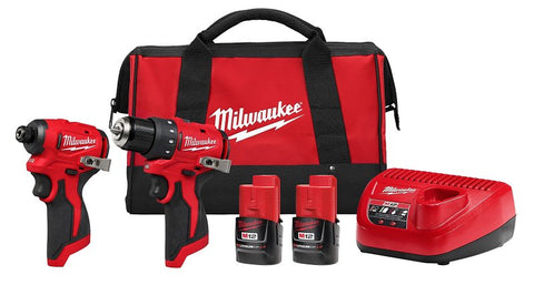 Milwaukee M12 3494-22 Subcompact Combo Kit, Battery Included, 12 V, Lithium-Ion
