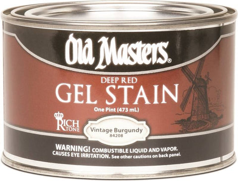 Old Masters 84208 Oil Based Gel Stain, 1 pt Can, 1000 - 1200 sq-ft/gal, 842 Vintage Burgundy
