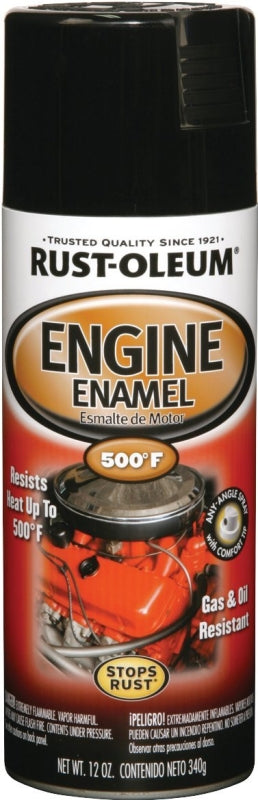 Rust-Oleum 248932 Engine Spray Paint, Oil Base, Black, 12 oz Can