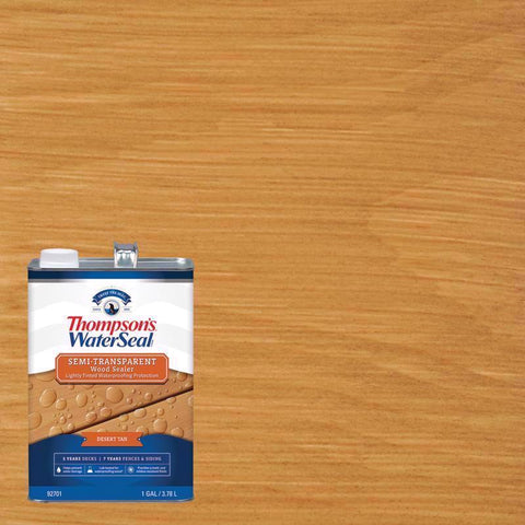Thompson's WaterSeal Semi-Transparent Desert Tan Waterproofing Wood Stain and Sealer 1 gal, Pack of 4
