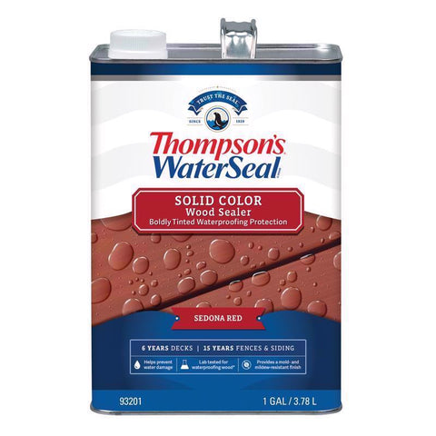 Thompson's WaterSeal Wood Sealer Solid Sedona Red Waterproofing Wood Sealer 1 gal, Pack of 4