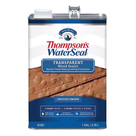 Thompson's WaterSeal Transparent Chestnut Brown Waterproofing Wood Stain and Sealer 1 gal, Pack of 4